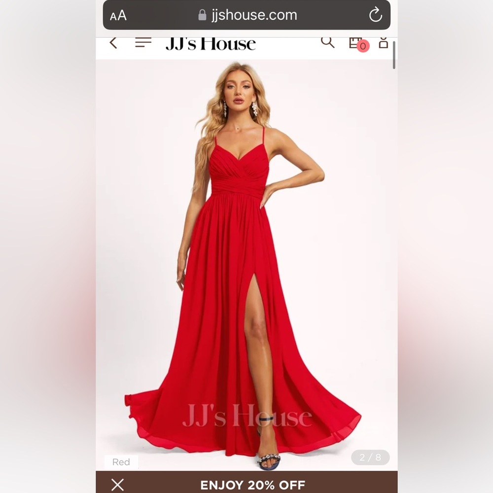 jjs house red bridesmaid dress